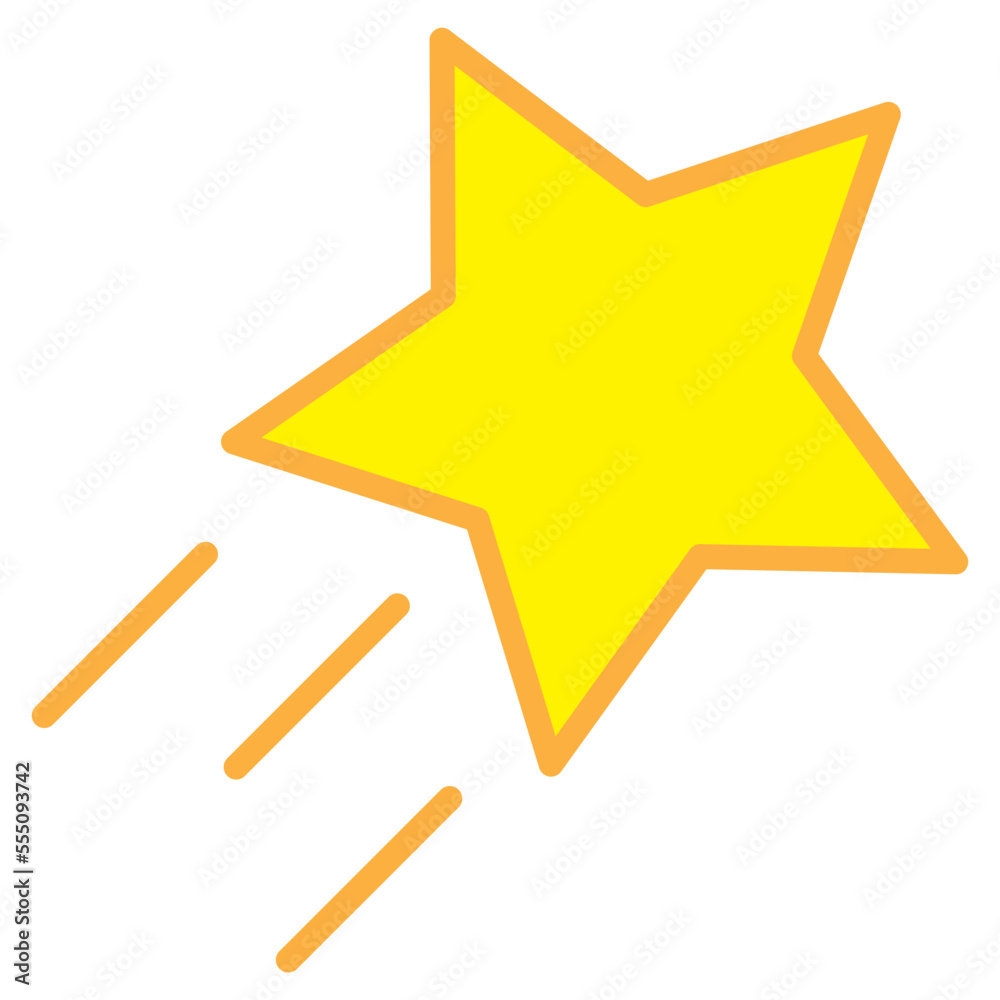Illustration of Flying Star design Icon Illustration of Flying Star design Icon