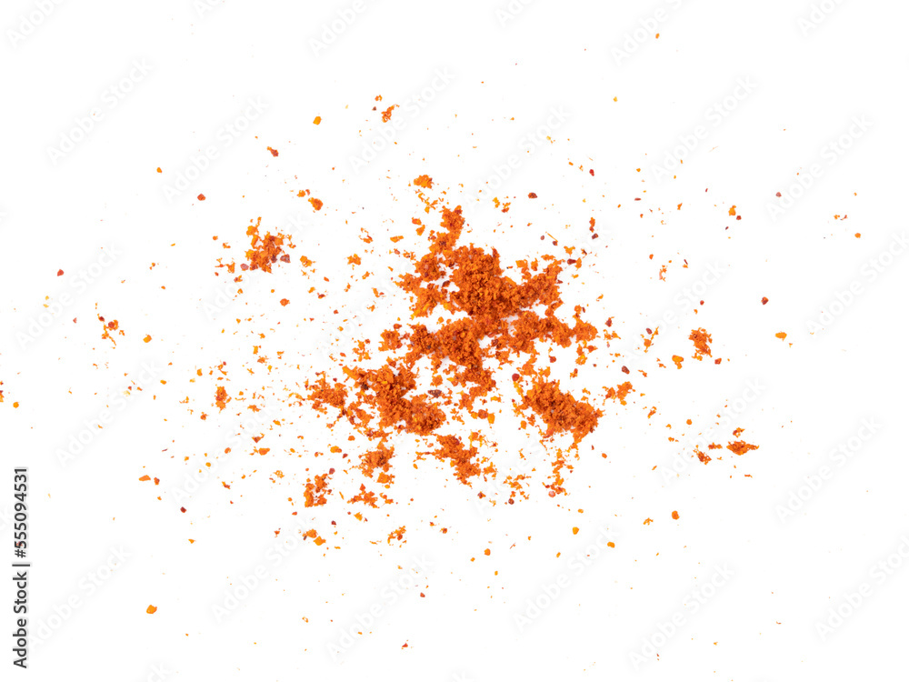 Crushed red chili pepper isolated on transparent png - obrazy, fototapety, plakaty 