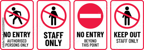 No enter this area, only staff print ready sign vector 