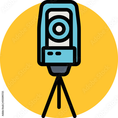 Theodolite Vector Icon
