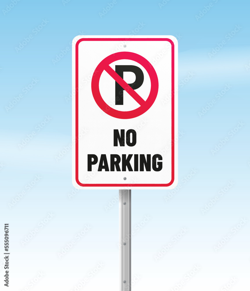 No parking sign realistic mockup vector No parking sign realistic mockup vector