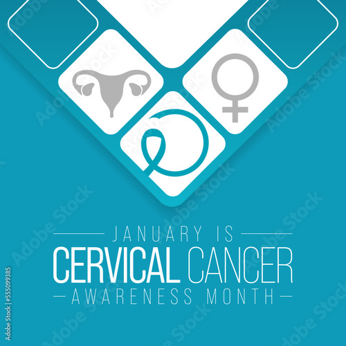 Cervical Cancer awareness month is observed every year in January, It occurs most often in women over age 30. Vector illustration