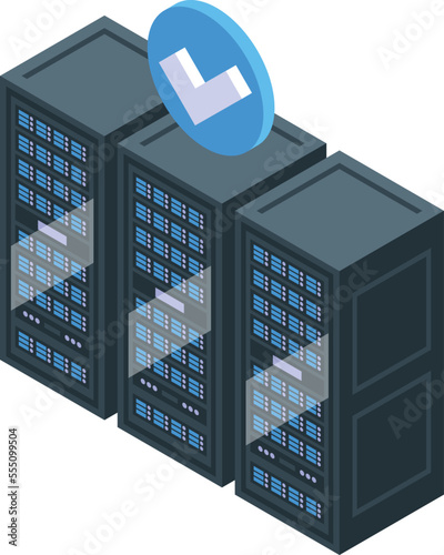 Server data application icon isometric vector. Control form. Online approve