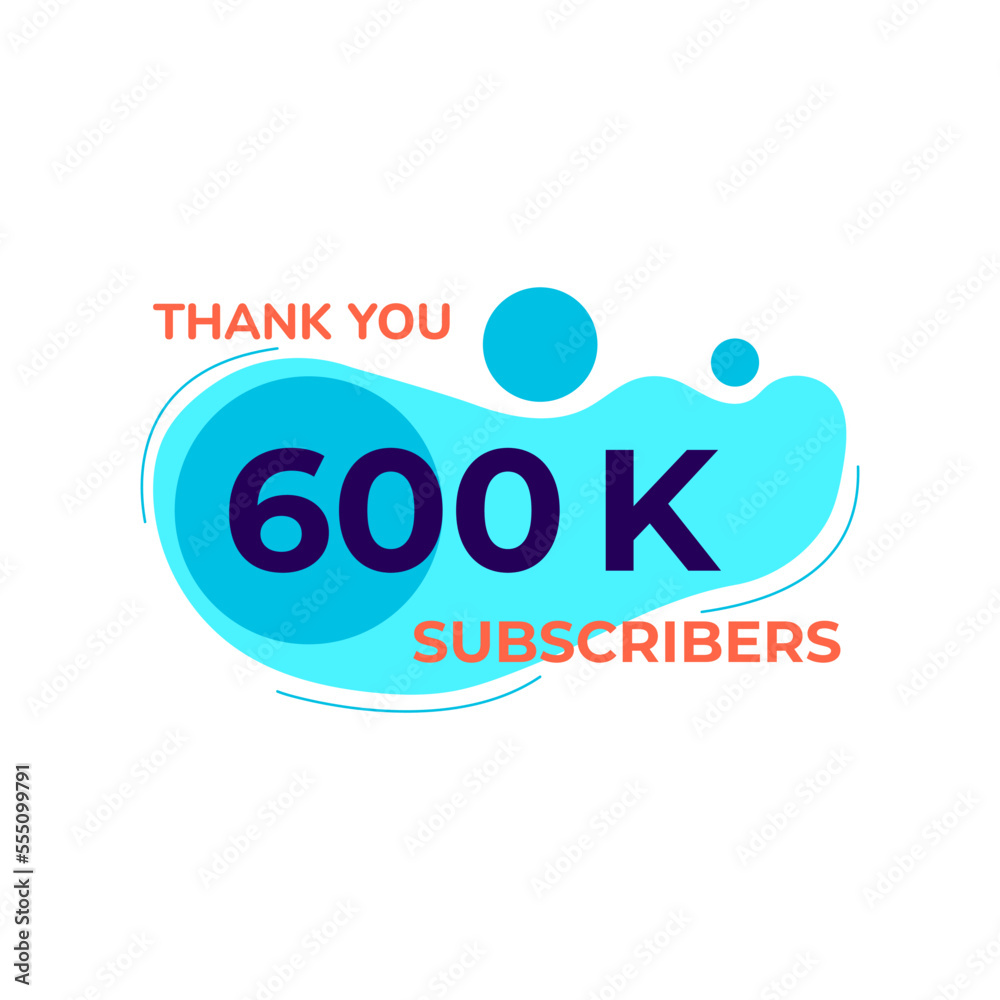 ILLUSTRATION THANK YOU 600K FOLLOWERS CELEBRATION TEMPLATE ELEMENT DESIGN  VECTOR GOOD FOR SOCIAL MEDIA, CARD , POSTER