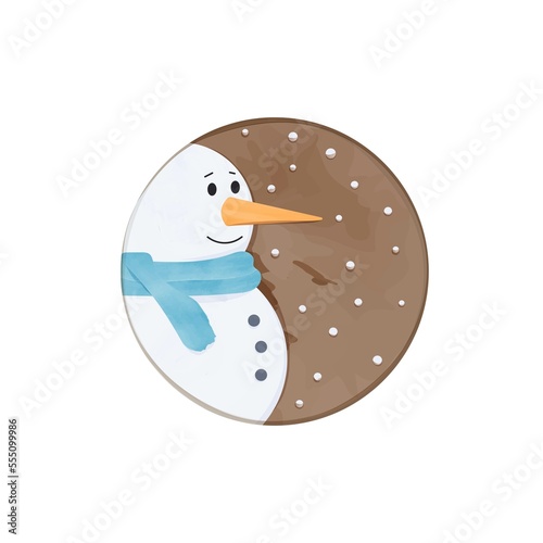 Gingerbread cookies with snowman glaze