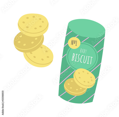 Baby food flat icon Sweet biscuits