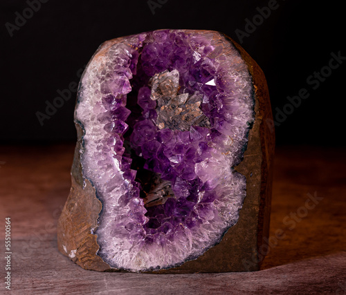 minerals with amethyst druse as still life