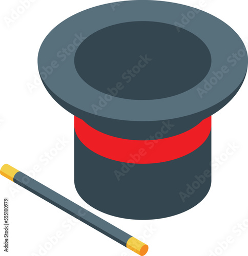 Magic hat icon isometric vector. Top cap. Circus show