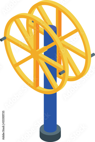 Outdoor sport wheel icon isometric vector. Street workout. Street gym