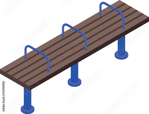 Workout bench icon isometric vector. Street gym. Sport park