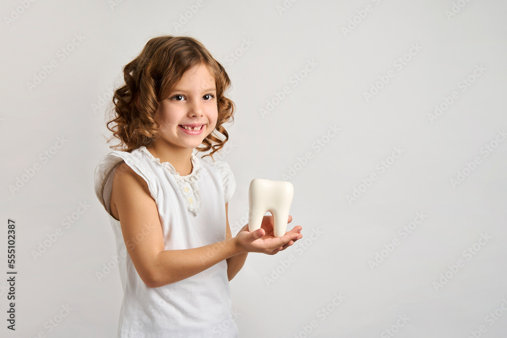 Portrait of happy girl with white teeth, close-up Portrait of happy girl with white teeth, close-up