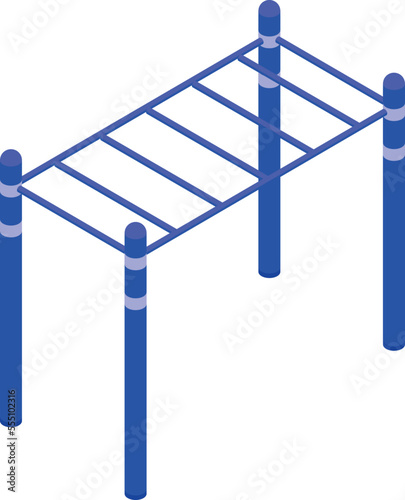 Trap bars icon isometric vector. Street workout. Fitness equipment