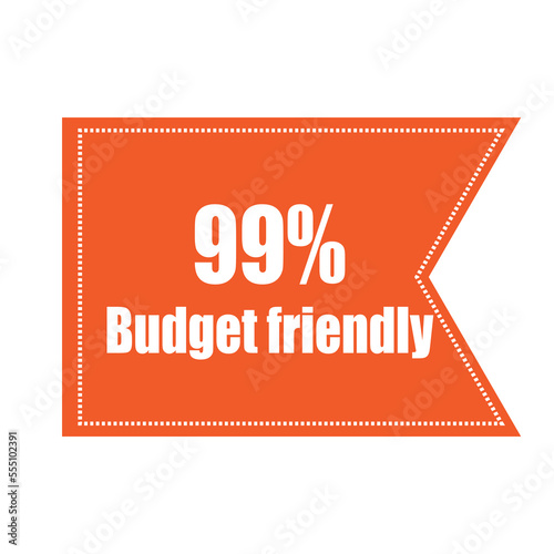 Budget Friendly sign tag banner vector art illustration Isolated on White Background
