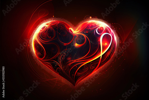 abstract illustration on the theme of love in the form of a fantastic heart as a symbol of the holiday of Valentine s Day