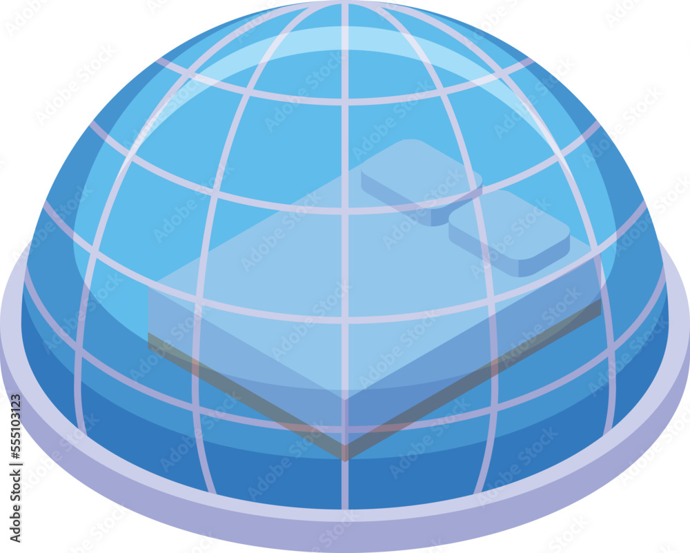 Glass glamping icon isometric vector. Bubble house. Adventure summer Glass glamping icon isometric vector. Bubble house. Adventure summer