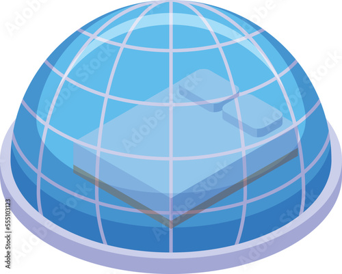Glass glamping icon isometric vector. Bubble house. Adventure summer