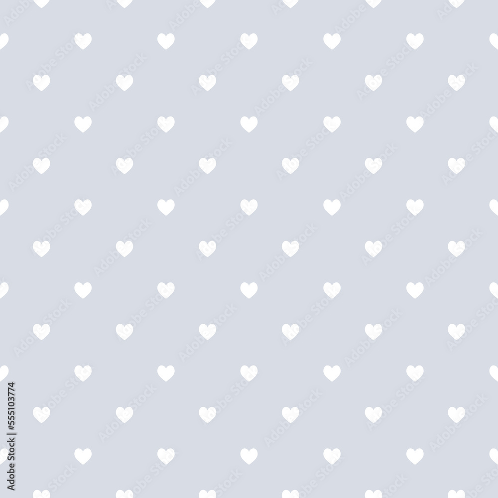 Silver white heart polka pattern - vector background