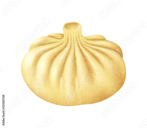 Khinkali Dumpling Realistic Composition