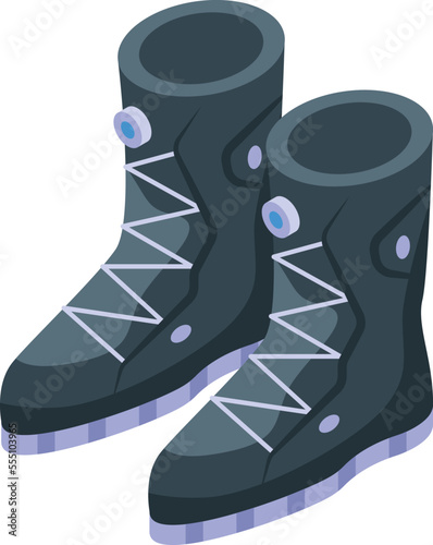 Snowboarding boots icon isometric vector. Sport school. Winter action photo