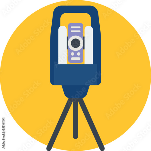 Theodolite Vector Icon
