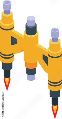Jet pack icon isometric vector. Fire rocket. Space device