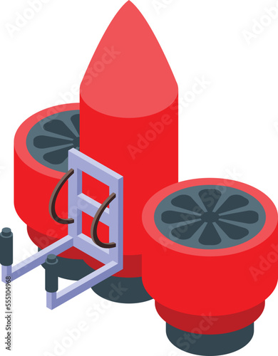 Big jetpack icon isometric vector. Future rocket. Space model