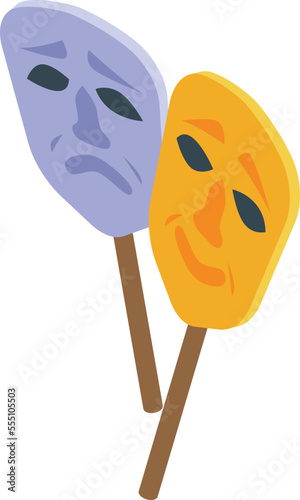 Theater mask icon isometric vector. School drama. Event education