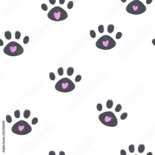 cute cats and dogs paw pattern  baby pattern
