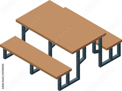 Garden wood table icon isometric vector. Furniture assembly. Carpenter production