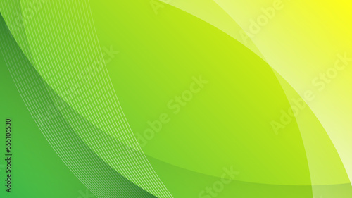 Modern Abstract Background Wave Lines Fluid Liquid Motion and Green Yellow Gradient Color