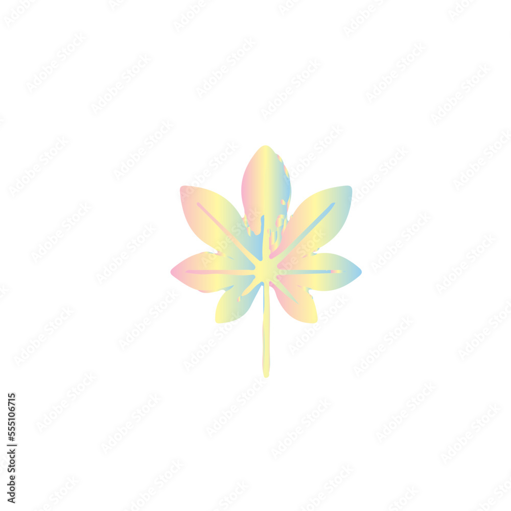 Naklejka premium Gradient Leaf Illustration Set Trendy