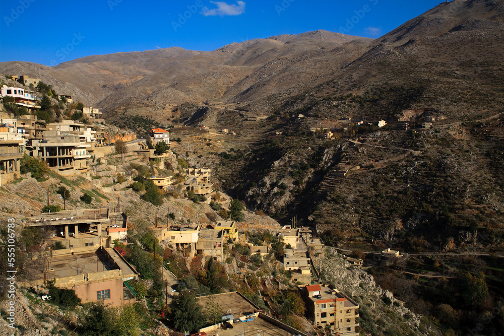 The southern Lebanese town of Shebaa which sits on the border between Israel.