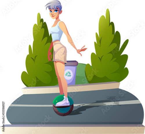 Girl on gyroscooter photo