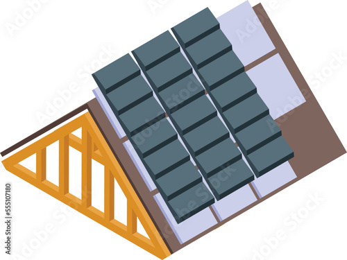 Steel roof icon isometric vector. House construction. Building architecture