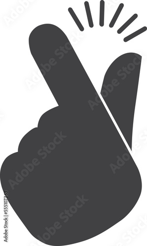 Finger snap icon, flicking fingers icon black vector