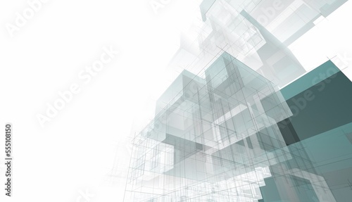 Abstract architecture rendering 3d illustration