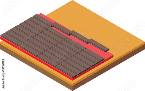 Working craft icon isometric vector. Floor installation. Repair laminate