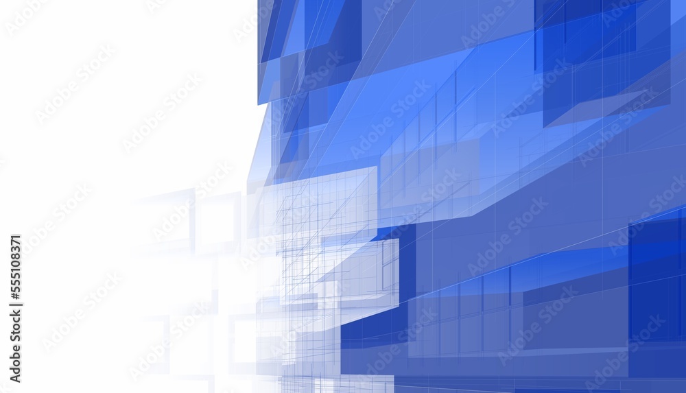 Abstract architecture rendering 3d illustration