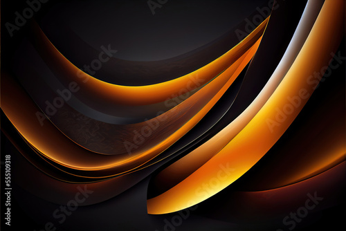 beautiful modern orange and black color spectrum stripes and geometric shapes as futuristic abstract background  made with generative ai