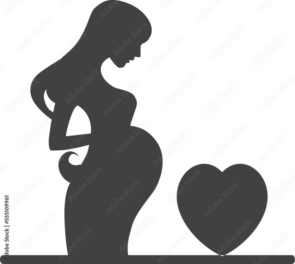 Pregnant icon, maternity icon black vector