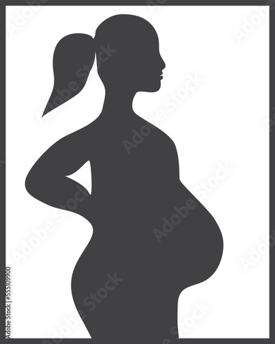 Pregnant icon, maternity icon black vector