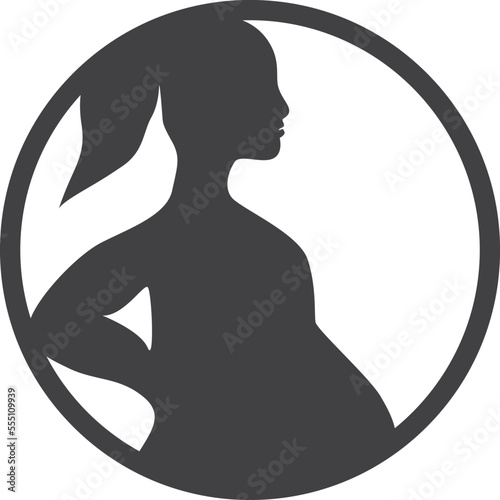 Pregnant icon, maternity icon black vector
