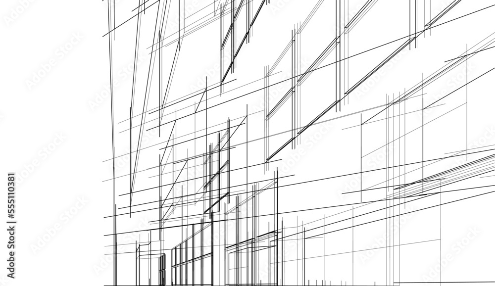 Obraz premium Modern architecture building vector 3d illustration