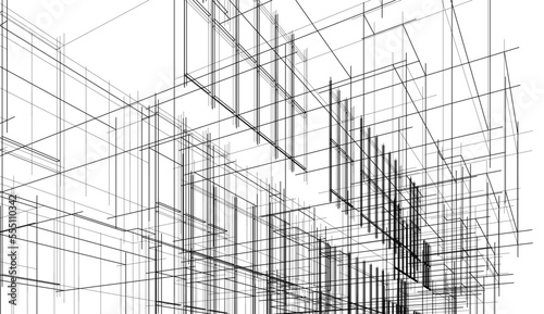 Modern architecture building vector 3d illustration