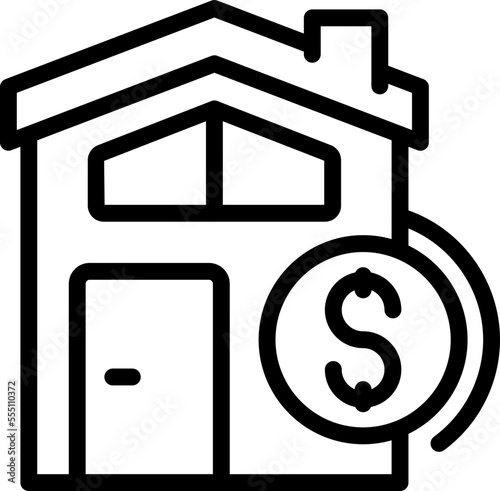 Loan house icon outline vector. Bank money. Public payment