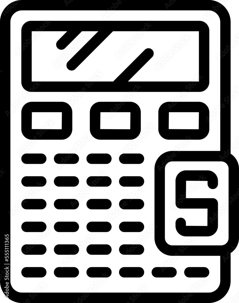 Subsidy calculator icon outline vector. Money bank. Support grant Subsidy calculator icon outline vector. Money bank. Support grant