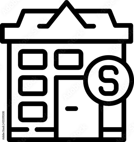 House subsidy icon outline vector. Bank money. Support grant