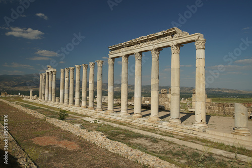 Columns in Laodicea on the Lycus Ancient City in Denizli, Turkiye