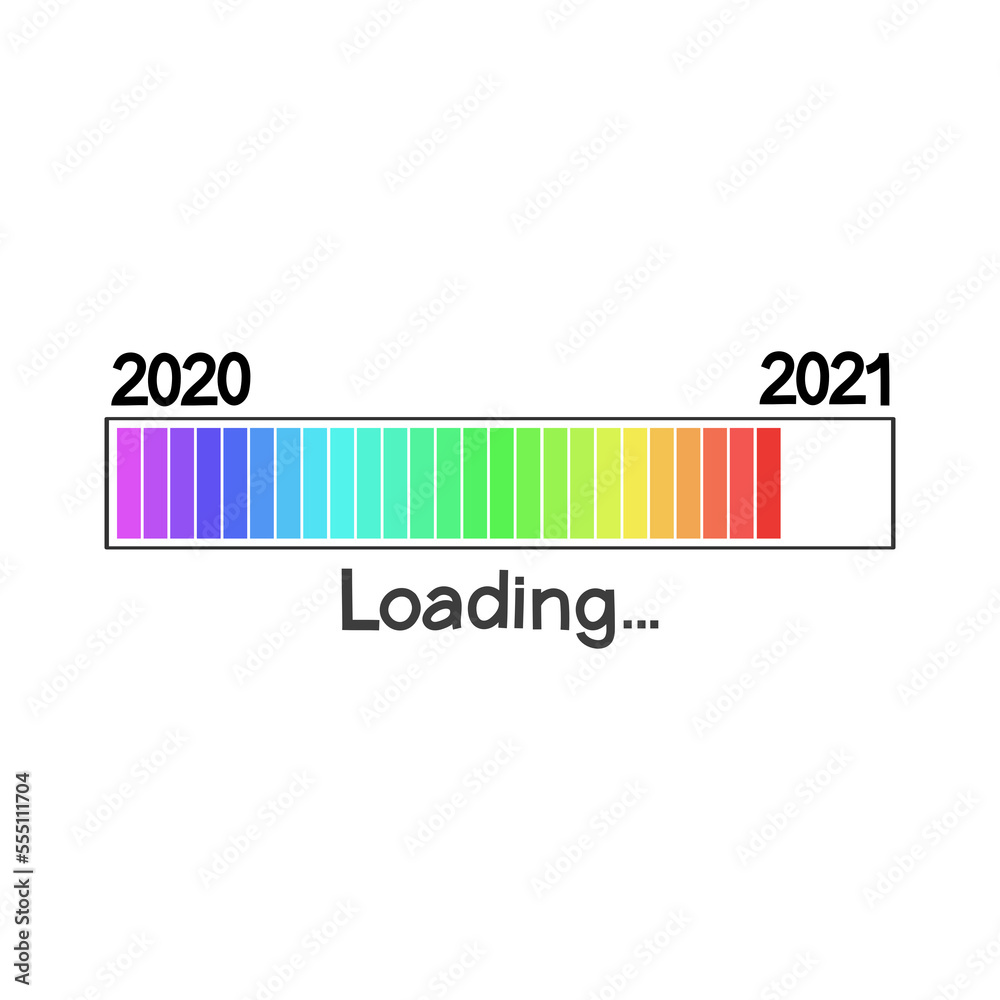 Loading bar New Year 2021 isolate on transparent background.