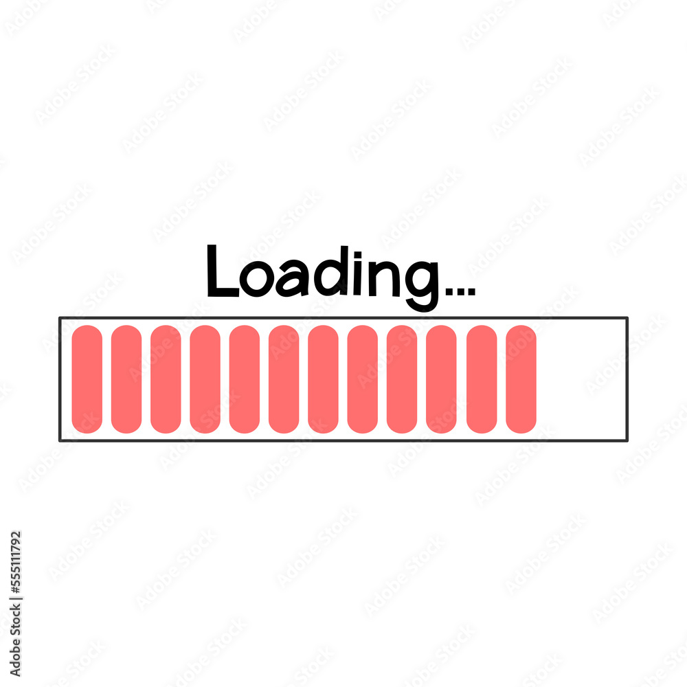 Loading bar progress icon isolate on transparent background.